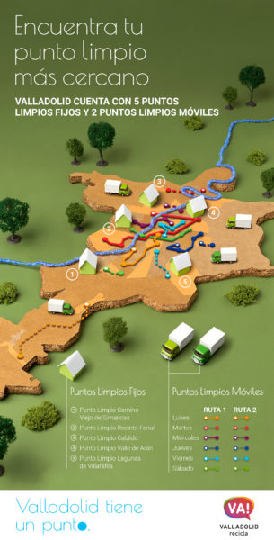 Mapa puntos limpios de Valladolid